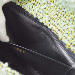 Chanel Green Tweed Top Handle Handbag