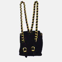 Chanel Duma Small Black Velvet Backpack 