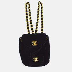 Chanel Black Velvet Duma Backpack Small