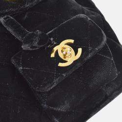 Chanel Black Velvet Duma Backpack Small