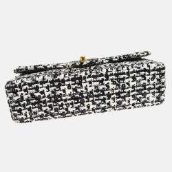 Chanel Black Tweed Sequins Top Handle Handbag