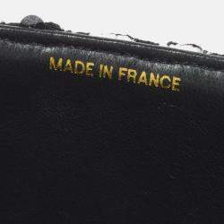 Chanel Black Tweed Sequins Top Handle Handbag