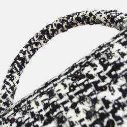 Chanel Black Tweed Sequins Top Handle Handbag