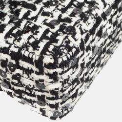 Chanel Black Tweed Sequins Top Handle Handbag