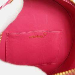 Chanel Quilted Patent Vintage Round Top Handle Vanity Case 