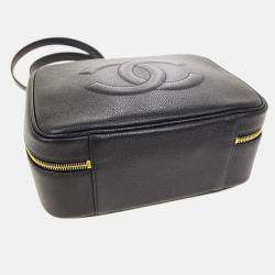 Chanel Black Calfskin Timeless Vanity Handbag