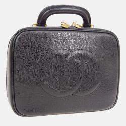 Chanel Black Calfskin Timeless Vanity Handbag