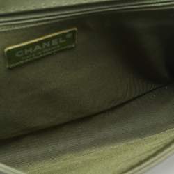 Chanel Military Green Quilted Leather Large Boy Flap Bag