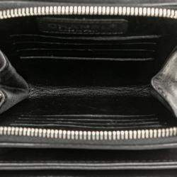 Pre Owned Chanel Black CC Quilted Lambskin Clams Wallet on Chain