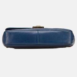 Pre Owned Chanel Navy Blue Large Lambskin Chic With Me Flap