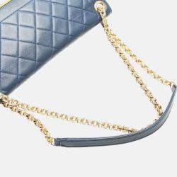 Pre Owned Chanel Navy Blue Large Lambskin Chic With Me Flap