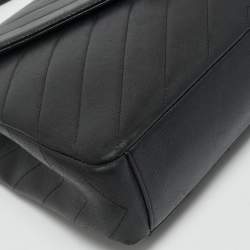 Chanel Black Chevron Leather Coco Envelope Flap Bag
