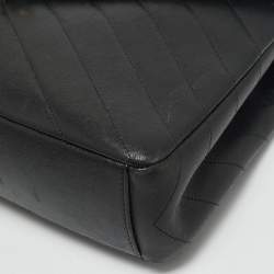 Chanel Black Chevron Leather Coco Envelope Flap Bag