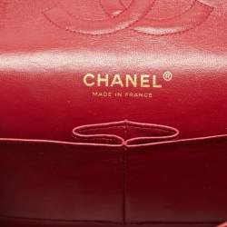 Chanel Red Quilted Caviar Leather East/West Classic Flap Bag