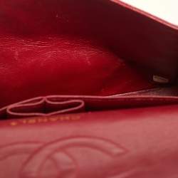 Chanel Red Quilted Caviar Leather East/West Classic Flap Bag