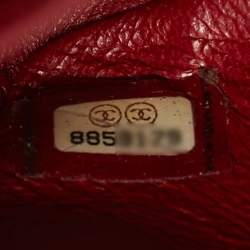 Chanel Red Quilted Caviar Leather East/West Classic Flap Bag