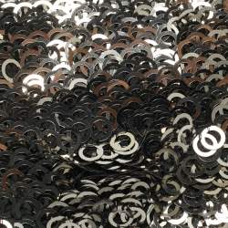 Chanel Black Leather and Sequins Double Zip Chain Clutch