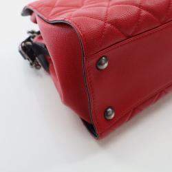 Chanel Small Red Caviar CC Bucket Bag
