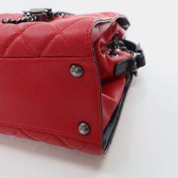 Chanel Small Red Caviar CC Bucket Bag