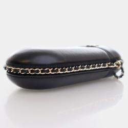 Pre Owned Chanel Chain Around Black Lambskin Phone Holder Bag