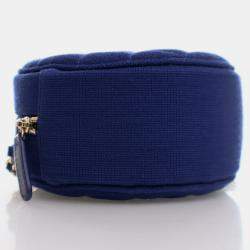 Chanel Round Blue Mixed Fibre Clutch Bag
