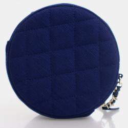 Chanel Round Blue Mixed Fibre Clutch Bag