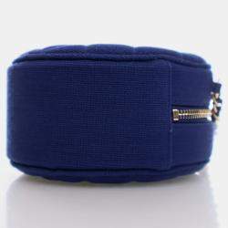 Chanel Round Blue Mixed Fibre Clutch Bag