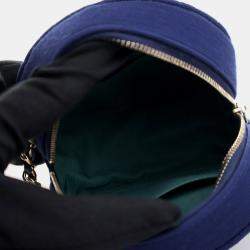 Chanel Round Blue Mixed Fibre Clutch Bag