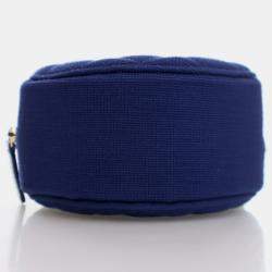 Chanel Round Blue Mixed Fibre Clutch Bag
