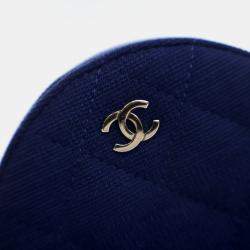 Chanel Round Blue Mixed Fibre Clutch Bag