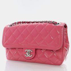 Chanel Coco Shine Medium Pink Patent Leather Shoulder Bag