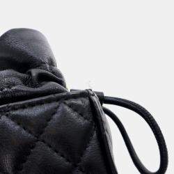 Chanel Drawstring Mini Black Lambskin Bucket Bag