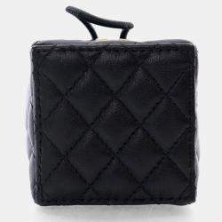 Chanel Drawstring Mini Black Lambskin Bucket Bag