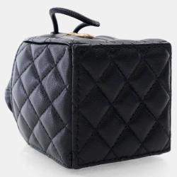 Chanel Drawstring Mini Black Lambskin Bucket Bag