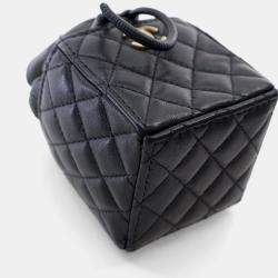 Chanel Drawstring Mini Black Lambskin Bucket Bag