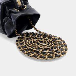 Chanel Drawstring Mini Black Lambskin Bucket Bag