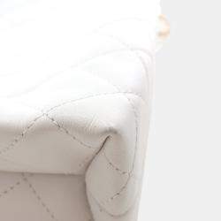 Chanel Medium White Calfskin Logo Enchained Flap Bag