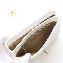 Chanel CC Crystal Logo Mini White Lambskin Shoulder Bag