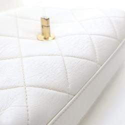 Chanel CC Crystal Logo Mini White Lambskin Shoulder Bag