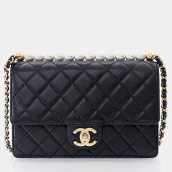 Chanel Chic Pearls Small Black Lambskin Shoulder Bag
