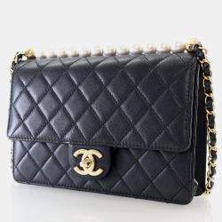 Chanel Chic Pearls Small Black Lambskin Shoulder Bag