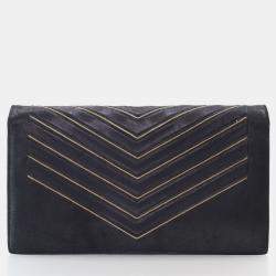 Chanel Black Nubuck Suede Micro Chain Chevron Flap Bag