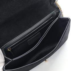 Chanel Black Nubuck Suede Micro Chain Chevron Flap Bag