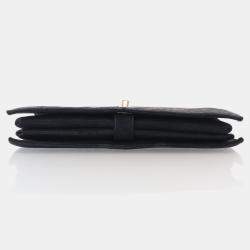 Chanel Black Nubuck Suede Micro Chain Chevron Flap Bag