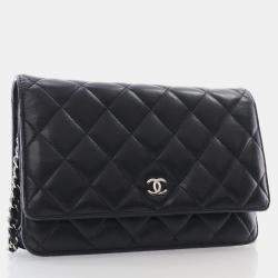 Chanel Black Lambskin Wallet On Chain (WOC)