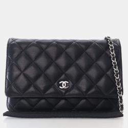 Chanel Black Lambskin Wallet On Chain (WOC)