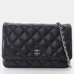 Chanel Black Lambskin Wallet On Chain (WOC)
