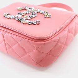 Chanel Giant Crystal CC Mini Pink Lambskin Flap Bag