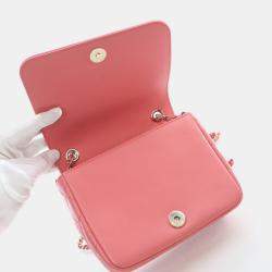 Chanel Giant Crystal CC Mini Pink Lambskin Flap Bag