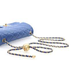 Chanel Mini Rectangular Blue Lambskin Pearl Crush Classic Flap Bag